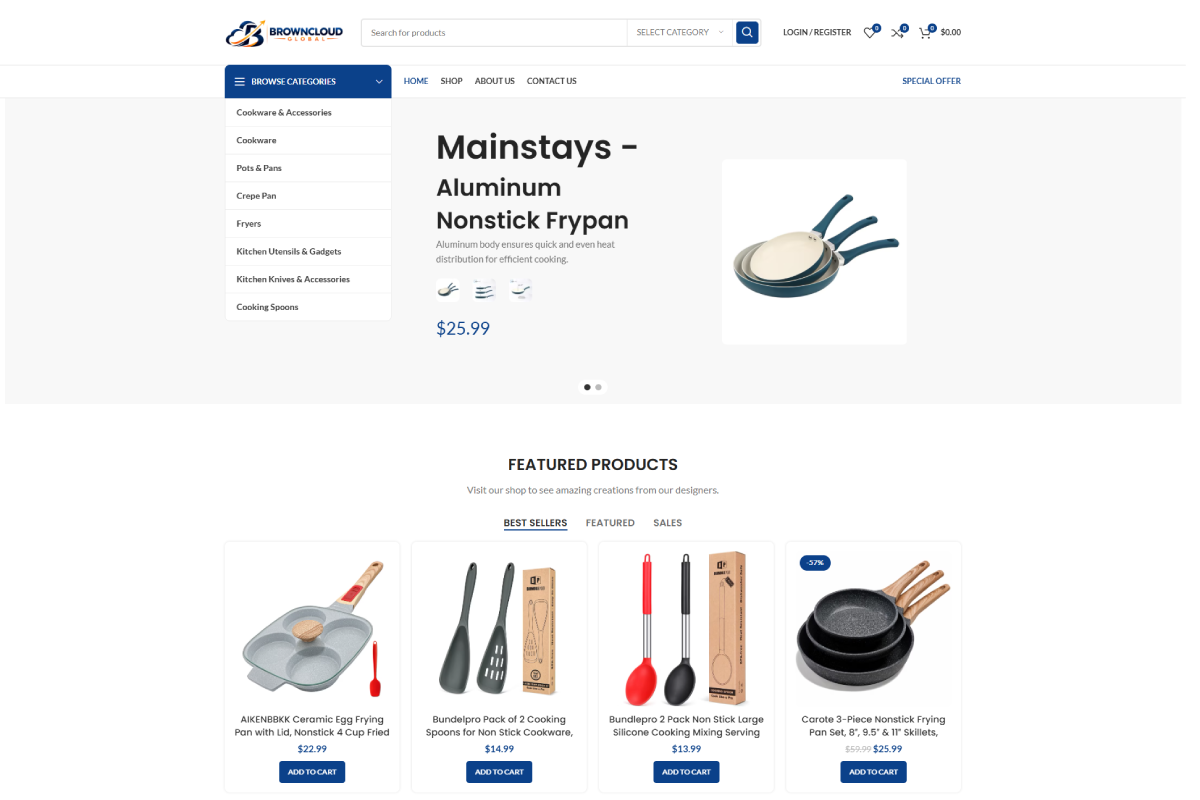 'Browncloud Global' Cookware Shop